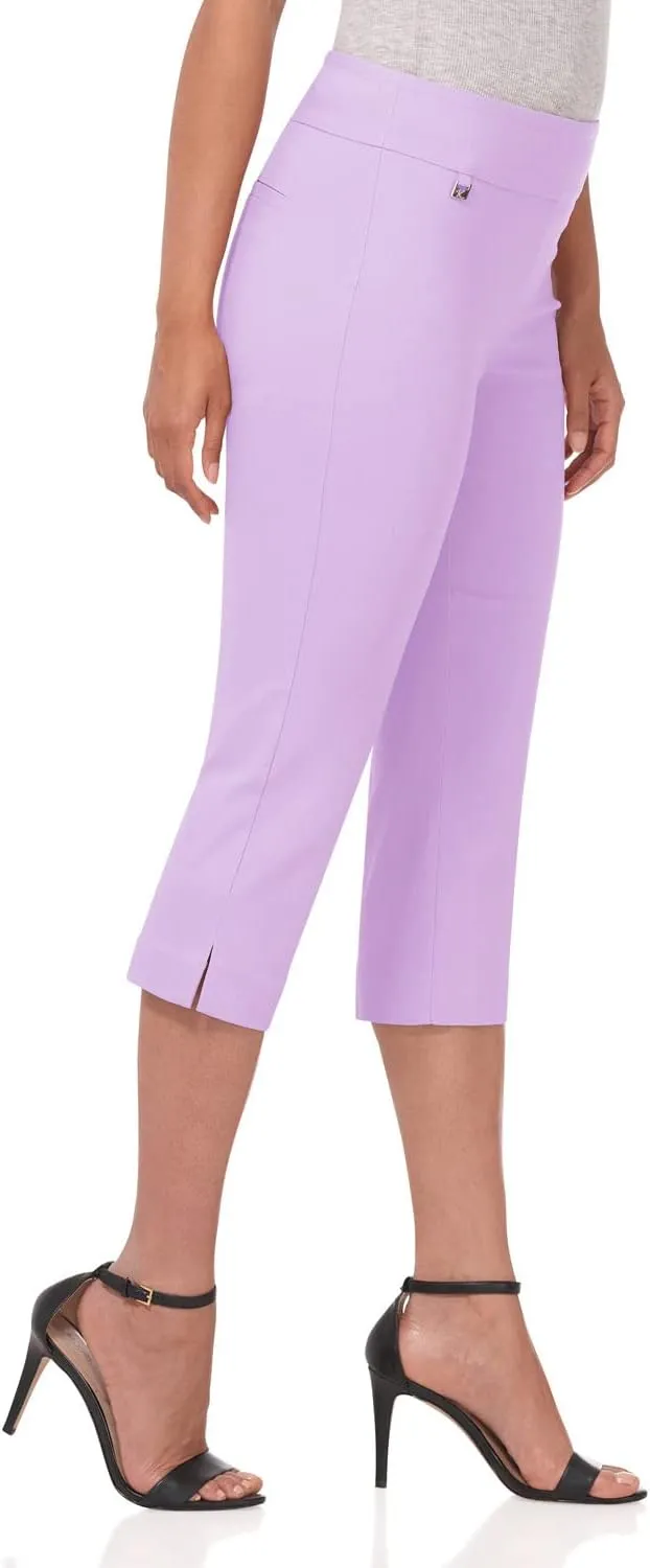 Rekucci Women's Straight Leg Comfort Capri w/Tummy Control and Secret Pocket