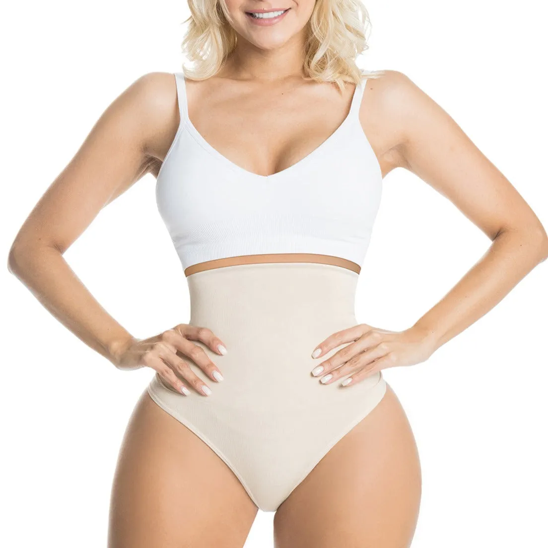 Sonryse CH004SL | Seamless Strapless Shapewear High Waisted Thong
