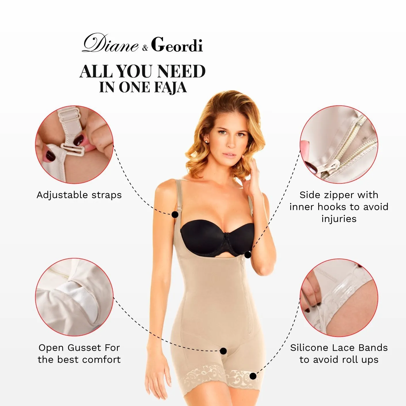 Strapless Postpartum Shapewear Fajas Colombianas Diane & Geordi 2409