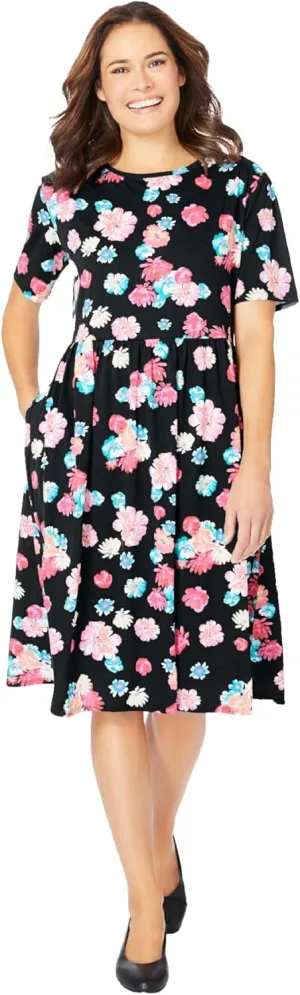 Woman Within Plus Size Empire Waist Tee Dress