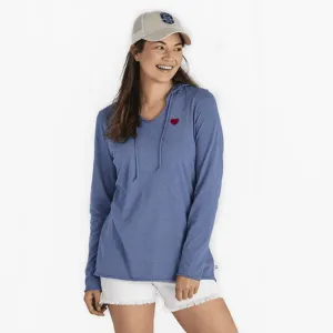 Women's Heart Long Sleeve Hooded Smooth Tee