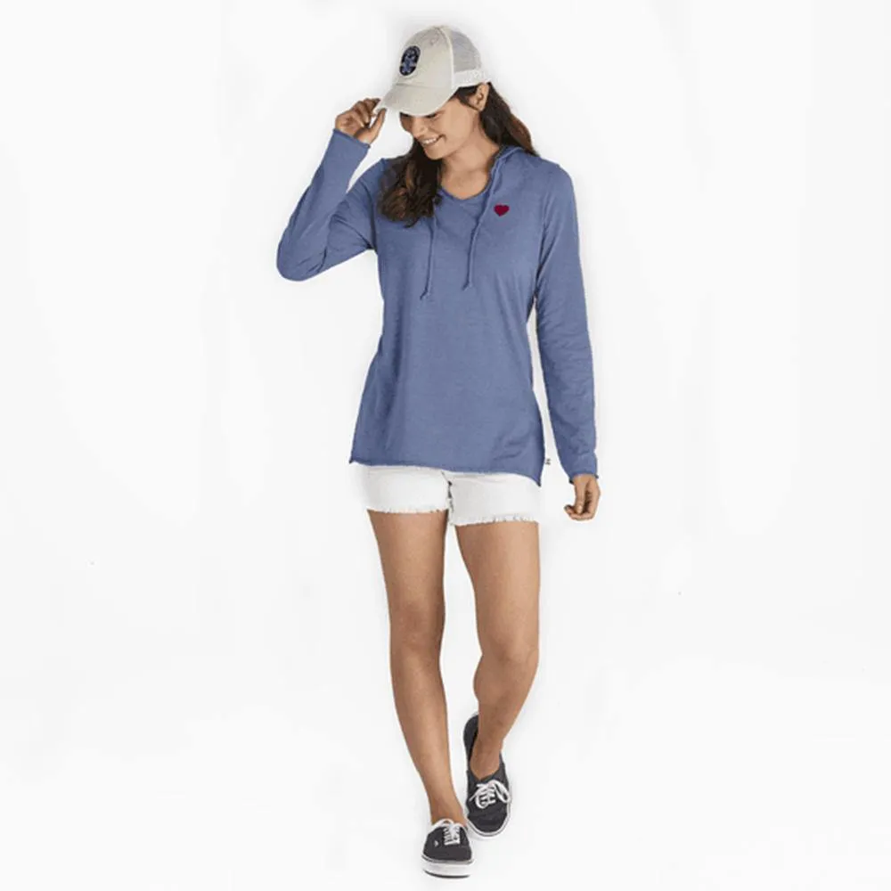 Women's Heart Long Sleeve Hooded Smooth Tee