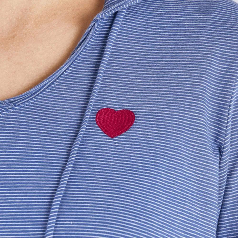 Women's Heart Long Sleeve Hooded Smooth Tee