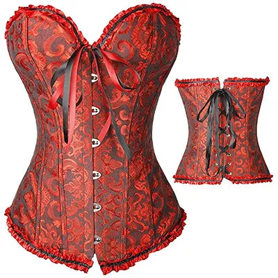 X Sexy Women steampunk clothing gothic Plus Size Corsets Lace Up boned Bustier Waist Cincher kopcet Body shaper corselet S-6XL