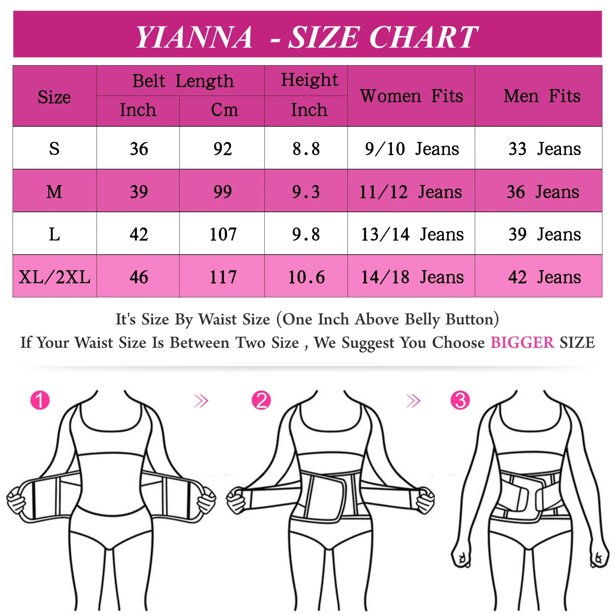 YIANNA Sweat Waist Trainer Belt Compression Belly Sport Girdle Waist Trimmer for Women/Men Weight Loss